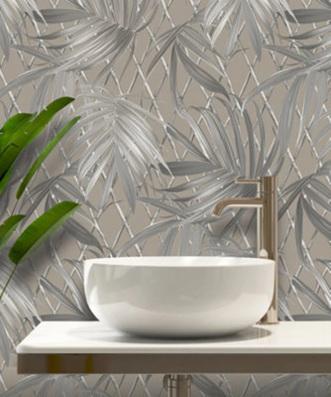 Image of Rasch Paradise Palm - Taupe Wallpaper 539554