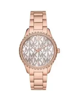 Image of Michael Kors Layton Three-Hand Rose Gold-Tone Stainless Steel Watch