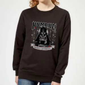 Image of Star Wars Darth Vader Humbug Womens Christmas Sweatshirt - Black - XL