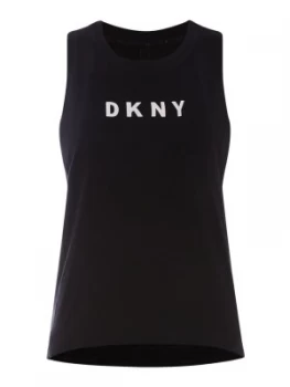 Image of DKNY Iridescent logo tank top Black