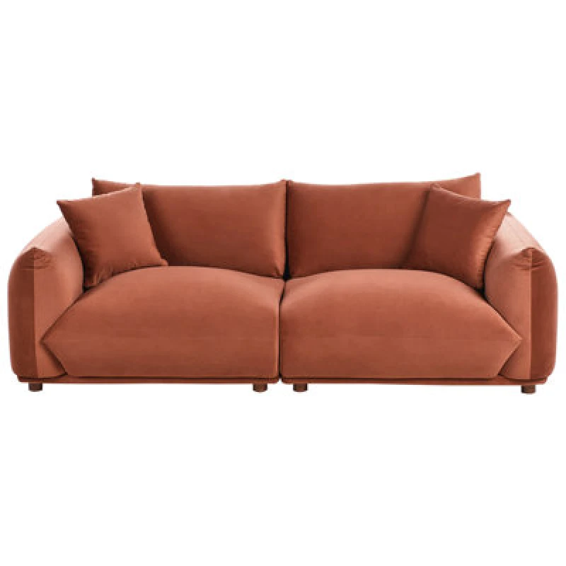 Image of Beliani Sofa 3 Seater Luvos Velvet Golden Brown