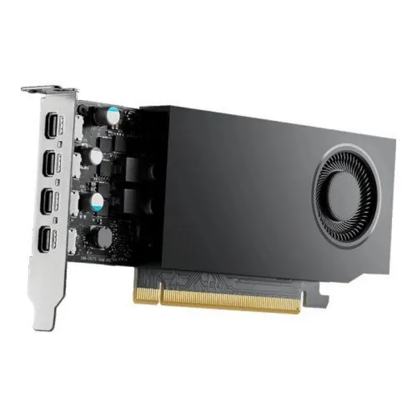 Image of Pny PNY RTXA400 Professional Graphics Card 4GB DDR6 4 miniDP 1.4 (4x DP adapters) 768 CUDA Cores Low Profile (Bracket Included) Retail VCNRTXA400-PB