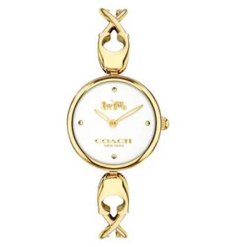 Image of Coach Caroll White Dial Gold PVD Plated Steel 14503749 Watch