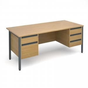 Image of Maestro 25 GL Straight Desk With 2 and 3 Drawer Pedestals 1800mm - gra