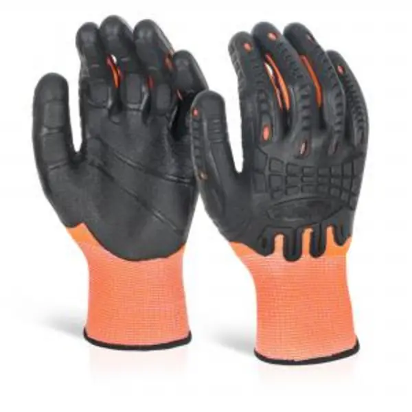 Image of Beeswift Cut Resistant Fully Coated Impact Glove Orange XL Pair BESWGZ61ORXL