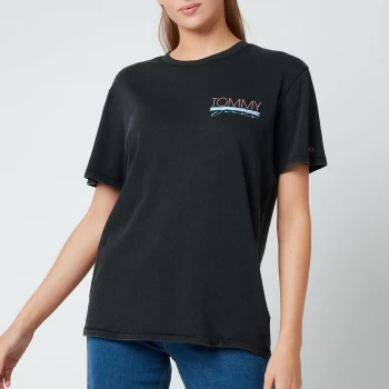 Image of Tommy Jeans Womens Tjw Relaxed Back Vintage Tee - Black - L