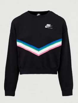 Image of Nike NSW Heritage Sweatshirt - Black, Size S, Women