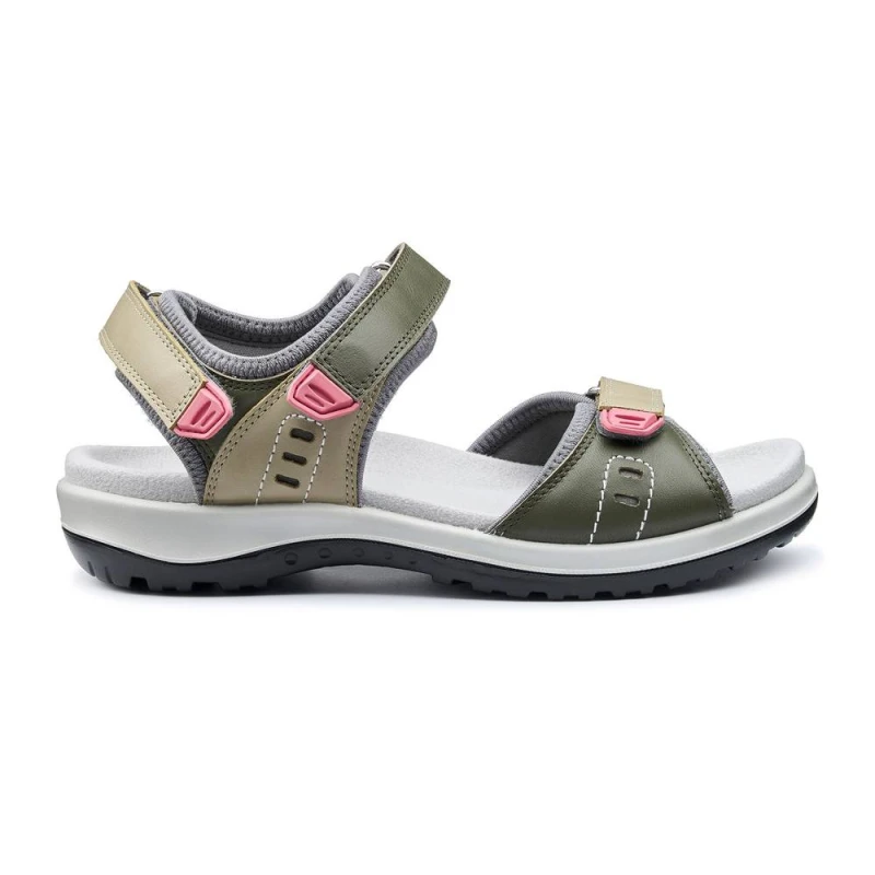 Image of Hotter Womens 'Walk II' Sandals in Khaki Size: 7 Khaki Female 7