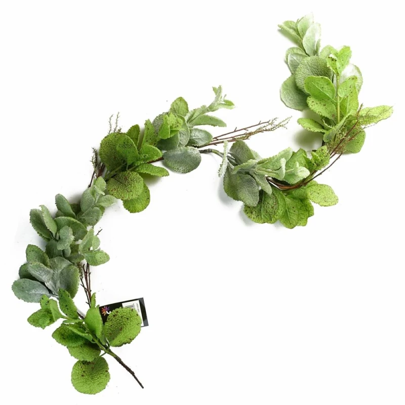 Image of Leaf 125cm Artificial Trailing Hanging Mint Leaf Garland Plant Realistic Green unisex