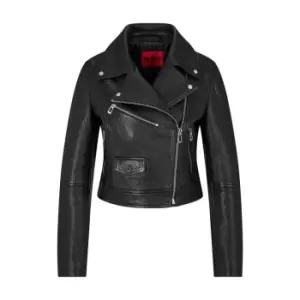 Image of Hugo Levoana Leather Jacket - Black