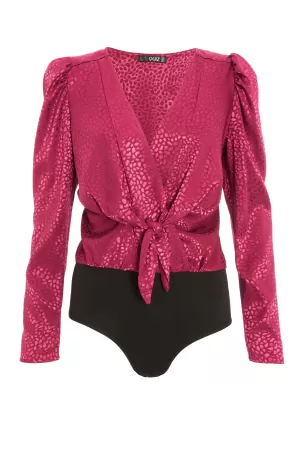 Image of Quiz Animal Print Bodysuit, Bright Purple, Size 8, Women