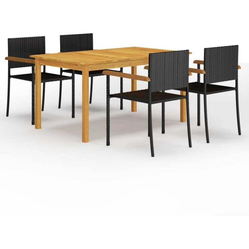 Image of VIDAXL 5 Piece Garden Dining Set Black vidaXL 8720286338452