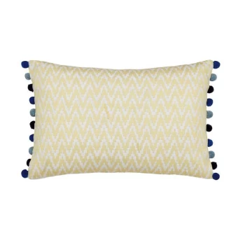 Image of Sanderson Etchings & Roses Embroidered Cushion - Yellow