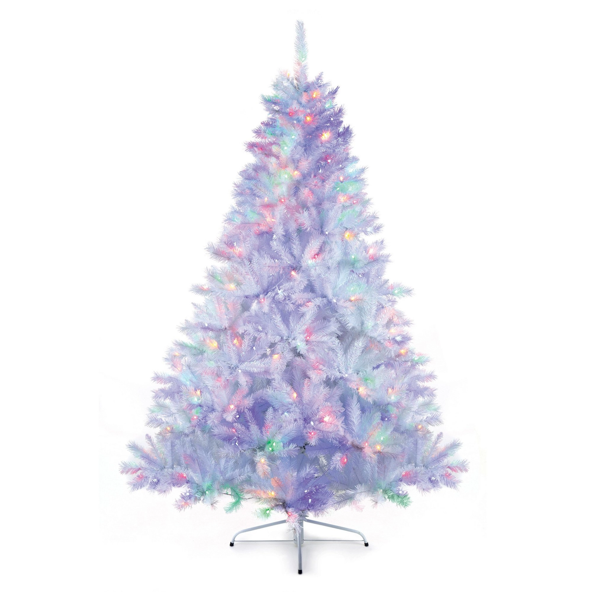 Image of Premier Pre Lit White Spruce Tree with Iridescent Tips, Multi colour/action LEDs and Timer, 1.8M PVC