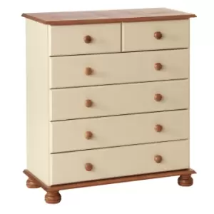 Image of Copenhagen 2 + 4 Drawer Chest In Cream/Pine