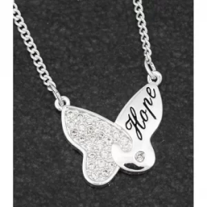 Image of Butterfly Jigsaw Silver Plated Necklace Hope