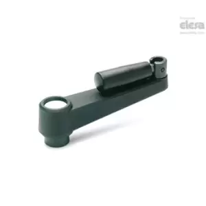Image of ELESA MT Crank handles Technopolymer Fold-away handle drilled hub MT.130+IR A-14
