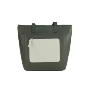Image of Eastern Counties Leather Womens/Ladies Polly Contrast Pocket Tote Bag (One size) (Charcoal/White)
