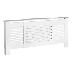 Image of HOMCOM 140-204L x 21W x 83H cm MDF Radiator Cover MDF-White