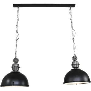 Image of Sienna Tough Guy Straight Bar Pendant Ceiling Light Black Matt, Glass Matt, Metal