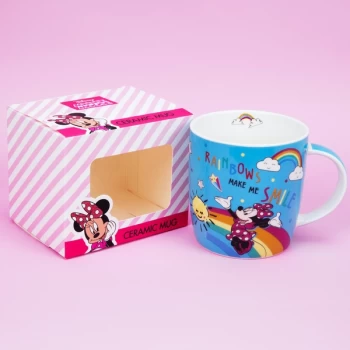 Image of Disney Minnie Mouse Blue Rainbow Mug - Make Me Smile