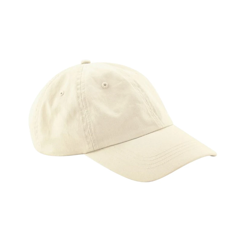 Image of Beechfield Beechfield Men 6 Panel Cotton Baseball Cap in Natural Natural One Size Male 5063300285510