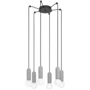 Image of Giaconecchia 6 Lamp Cluster Pendant Ceiling Light Anthracite - Eglo