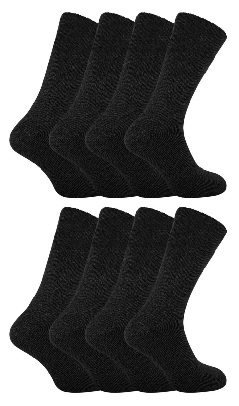Image of Sock Snob Sock Snob Men 8 Pack Soft Thermal Sleep Bed Socks in Black Size: 6-11 Black 6-11 Male 5060910926956