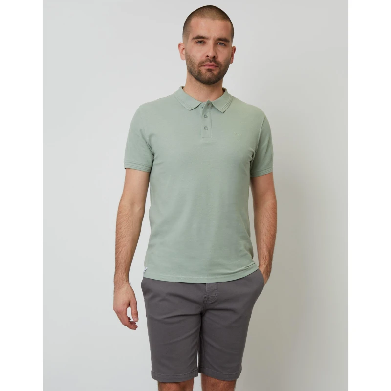 Image of Threadbare Mens TB Malbork Short-Sleeve Polo Shirt Sage male Medium