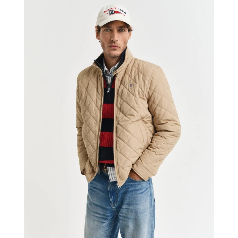 Image of Gant Quilted Windcheater Jacket Khaki male S