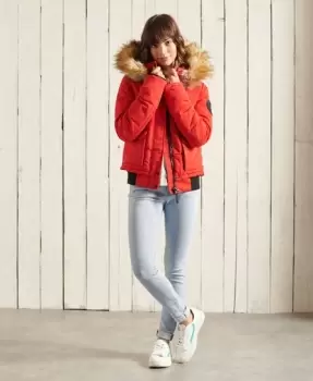Image of Superdry Womens Everest Bomber Jacket Red / High Risk Red - Size: 8