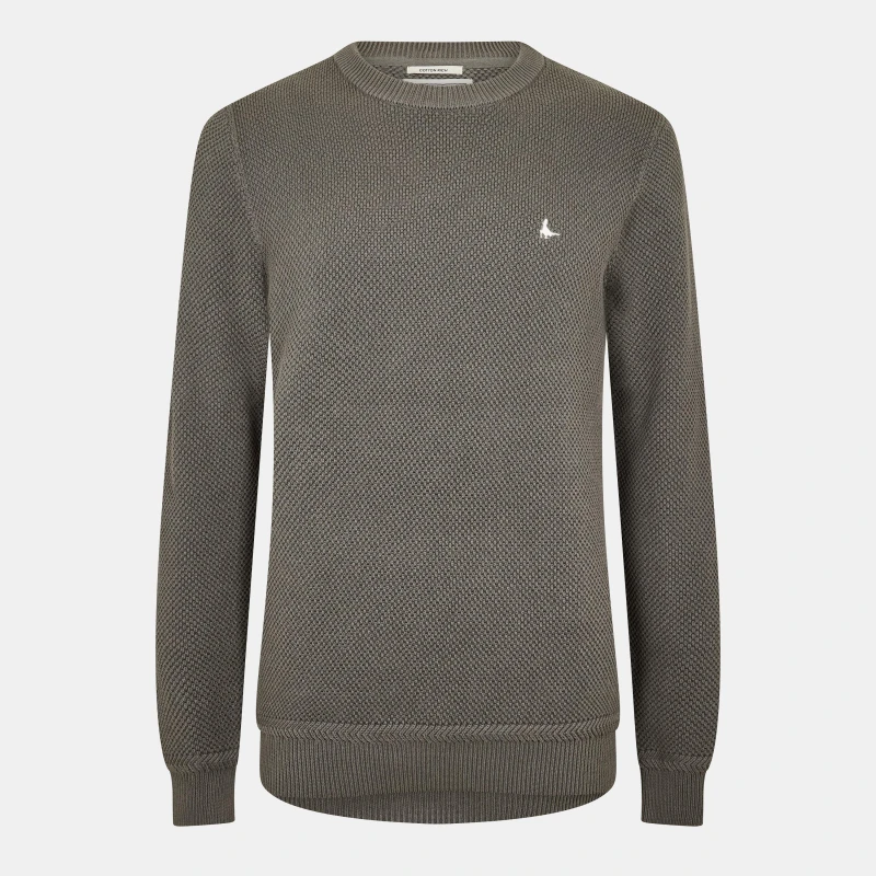 Image of Jack Wills Linus seed stitch Crew Neck Jumper Men Slate male S