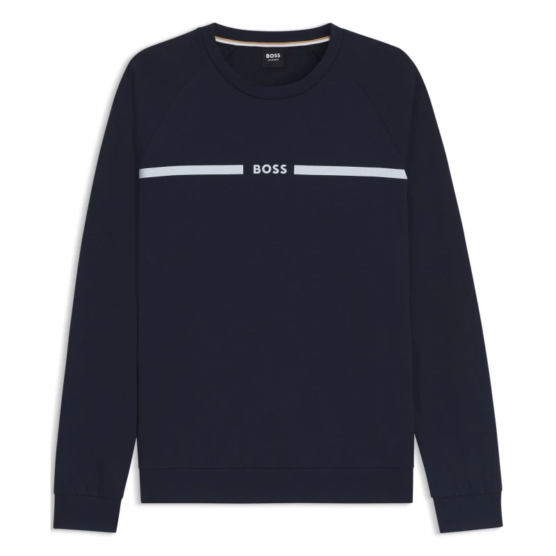 Image of Boss Logo Sweatshirt Crew Sweaters L Blue 52285218430