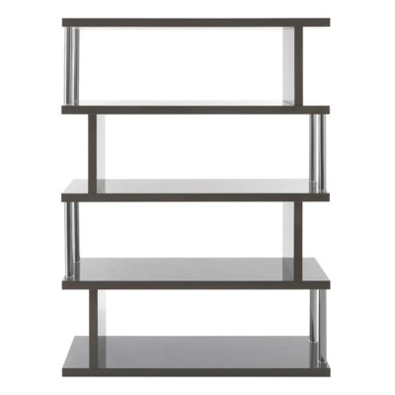 Image of Orsina Contemporary 4 Tier Grey Gloss Shelf Unit, Shelf Design Large Shelving Unit, Durable Standing Shelves