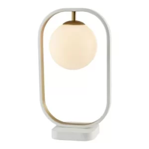 Image of Avola Globe Table Lamp White with Gold, 1 Light, G9