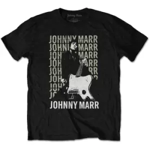 Image of Johnny Marr - Guitar Photo Unisex XX-Large T-Shirt - Black