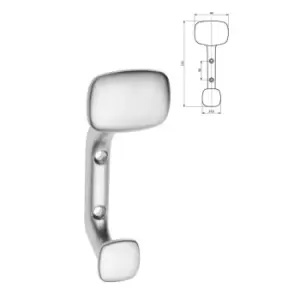 Image of GTV Modern Hat Coat Hanger Hook Door Wall Bath Model Toledo 112mm - Colour Alumi