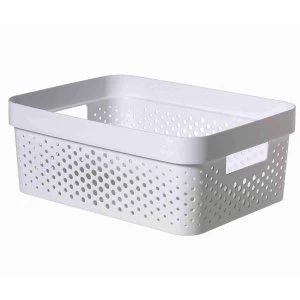 Image of Curver Infinity Recycled Storage Basket 11 Litre, White