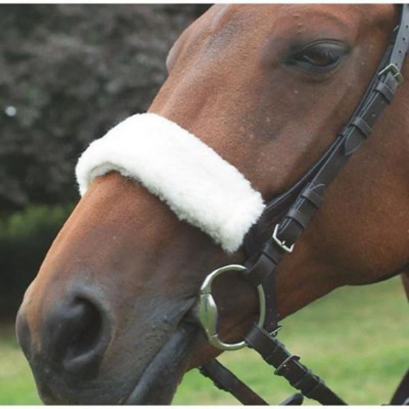 Image of Shires Acrilan Horse Noseband Sleeve Natural (One Size)