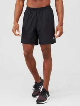 Image of Adidas Run It 3S Shorts - Black