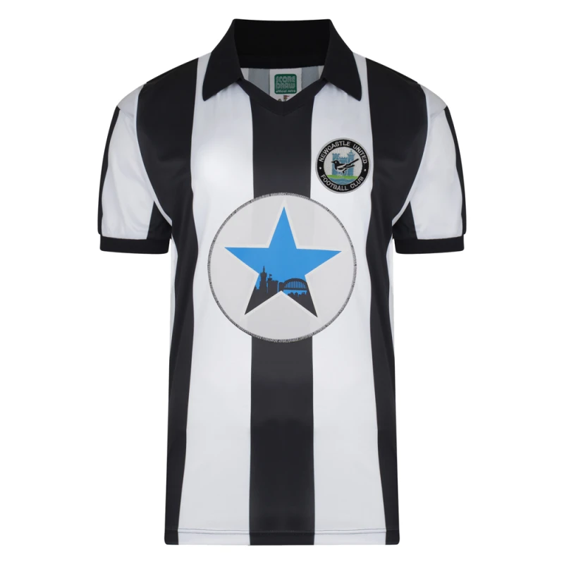 Image of Score Draw Newcastle United 1982 Polyester Retro Shirt NEWC82HPYSS-S S Mens Sportswear