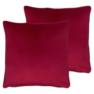 Image of Evans Lichfield Opulence Twin Pack Polyester Filled Cushions Scarlet