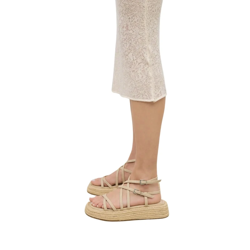 Image of Mim Shoes Platform sandals For Her Mim Shoes Formentor Beige Female 36