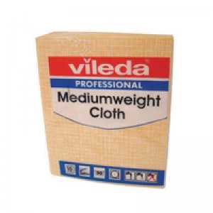 Image of Vileda Medium Weight Cloth Yellow Pk 10