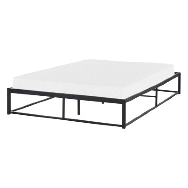 Image of Beliani Bed Metal Viry 140 X 200 Cm (Eu Double) Black