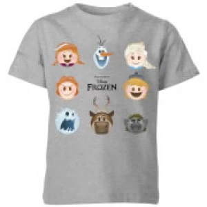Image of Disney Frozen Emoji Heads Kids T-Shirt - Grey - 5-6 Years