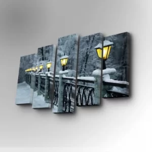 Image of 5PUC-083 Multicolor Decorative Canvas Painting (5 Pieces)