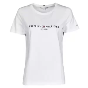 Image of Tommy Hilfiger HERITAGE HILFIGER CNK RG TEE womens T shirt in White. Sizes available:XXL,L,XL,XS