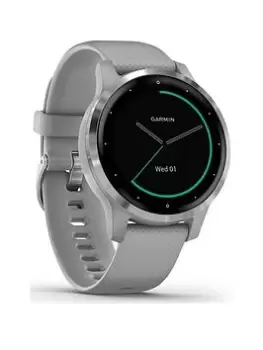 Image of Garmin Vivoactive 4S, Smaller-Sized Gps Smartwatch, Features Music, Body Energy Monitoring, Animated Workouts, Pulse Ox Sensors And More - Powder Gray
