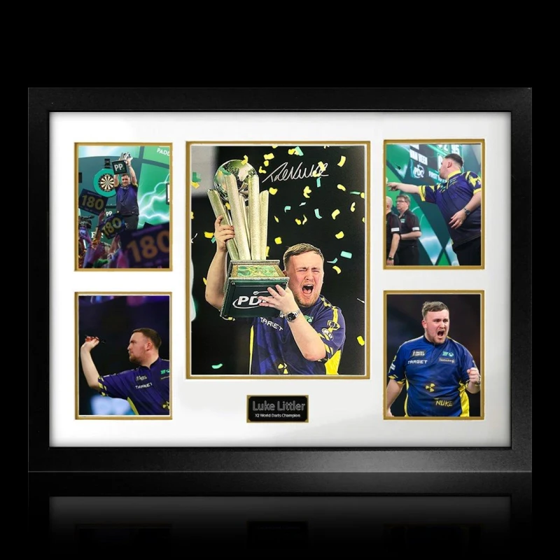 Image of The Fan Cave Luke Littler Signed World Champion Image Premium F Purple unisex 600x850mm